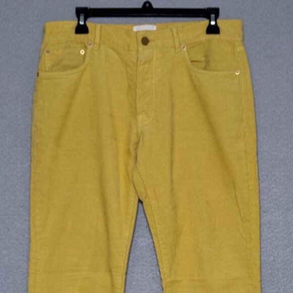 Sid Mashburn Straight Yellow Mens Corduroy 5 Pocket Pants 33 / 32 Button Fly - Picture 1 of 14
